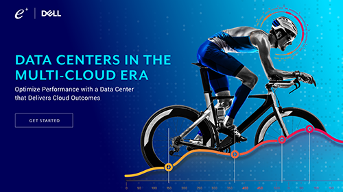 Data Centers in the cloud thumbnail showing company logo, title and a man on a bicycle