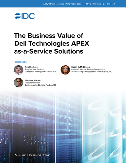 3---IDC Business Value of APEX as a Service Solutions Whitepaper cover showing company logo, title