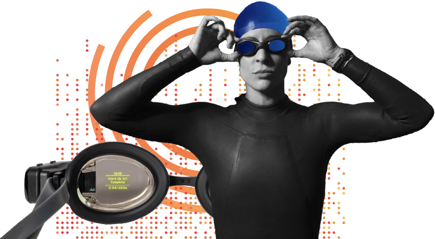 a female swimmer with goggles