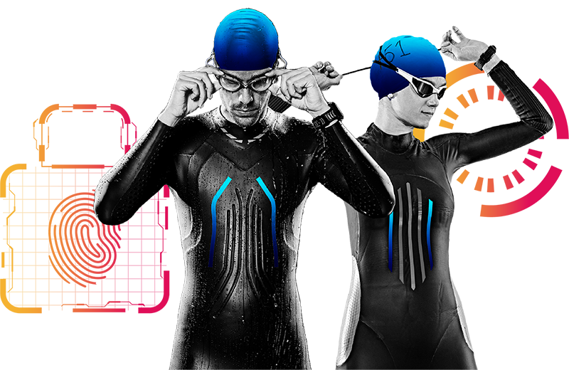 ePlus Race to the Future - Data Protection - two swimmers