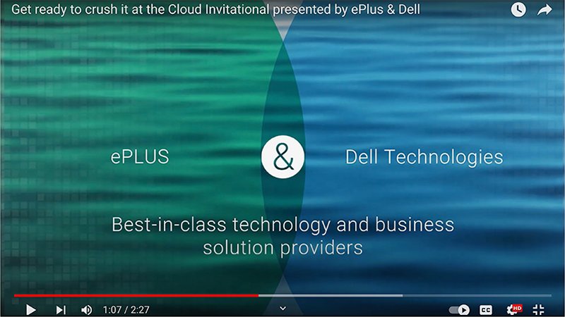 Video thumbnail for ePlus and Dell Technologies - showing their name and a play button
